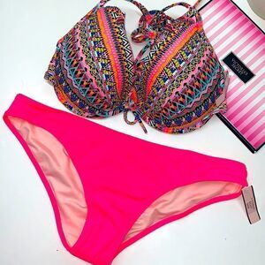 🔥VICTORIA SECRET SWIMSUIT 2 pc top 36C push-up bottom medium New #7